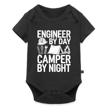 Funny Engineer by Day Camper by Night Engineering - Baby Premium short-sleeve bodysuit - black - Front