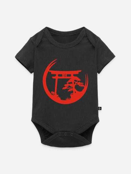 Japanische Atmosphäre (rot) - Baby Premium Kurzarmbody - Schwarz