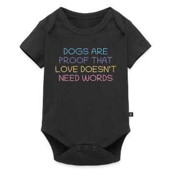 Dogs prove love without words - Baby Premium short-sleeve bodysuit - black - Front