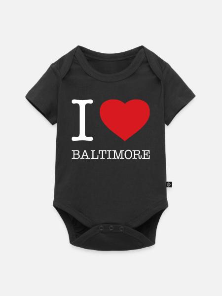 I LOVE BALTIMORE - Baby Premium Kurzarmbody - Schwarz