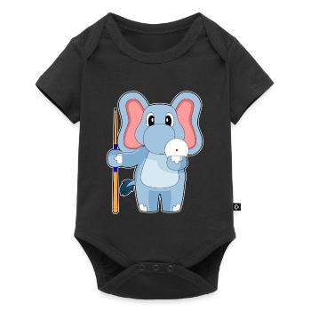 Elephant Billiard Cue - Baby Premium short-sleeve bodysuit - black - Front