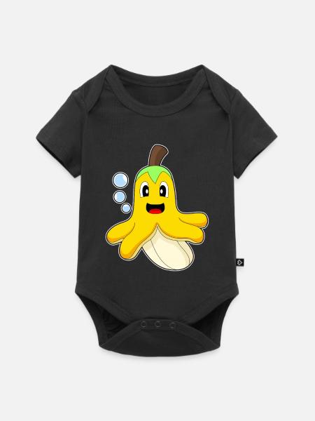 Krake Banane - Baby Premium Kurzarmbody - Schwarz