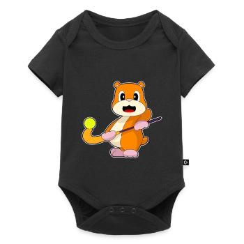 Hamster Field Hockey Hockey Stick - Baby Premium short-sleeve bodysuit - black - Front