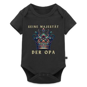 Seine Majestät der Opa Krone - Baby Premium Kurzarmbody - Schwarz - Vorne