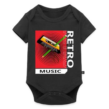 Retro music - Body à manches courtes Premium Bébé - noir - Devant