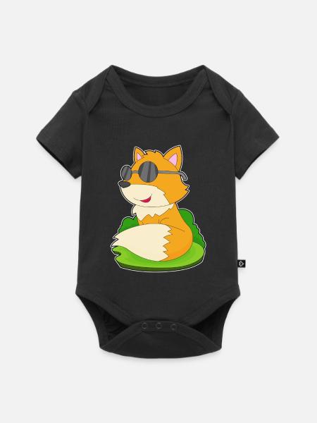 Fuchs Sonnenbrille - Baby Premium Kurzarmbody - Schwarz