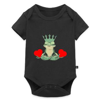 Valentine Frog Frogs Heart Toad King - Baby Premium short-sleeve bodysuit - black - Front