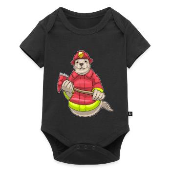 Seal Firefighter Axe Fire Brigade - Baby Premium short-sleeve bodysuit - black - Front