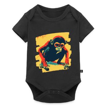 Monkey - Baby Premium short-sleeve bodysuit - black - Front