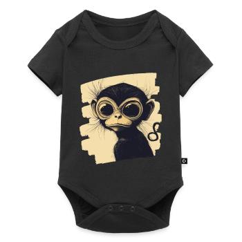 Monkey - Baby Premium short-sleeve bodysuit - black - Front