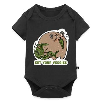 Eat Your Veggies – Funny Animal Motif - Baby Premium short-sleeve bodysuit - black - Front