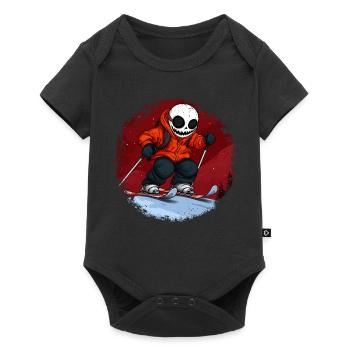 Crâne de skieurs - Body à manches courtes Premium Bébé - noir - Devant