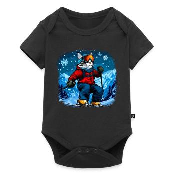 Cat Skis - Body à manches courtes Premium Bébé - noir - Devant