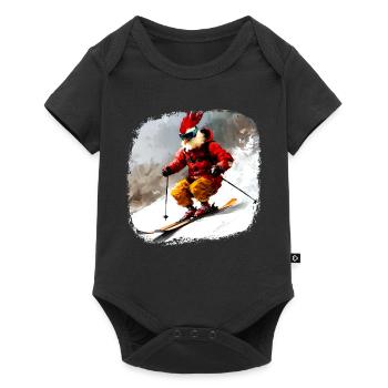 Poulets Ski / Poulet Skieur - Body à manches courtes Premium Bébé - noir - Devant