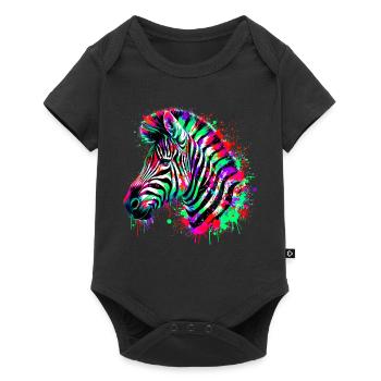 Zebra - Baby Premium Kurzarmbody - Schwarz - Vorne