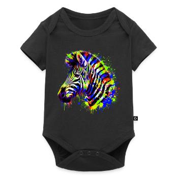 Zebra - Baby Premium Kurzarmbody - Schwarz - Vorne