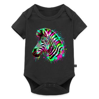 Zebra - Baby Premium Kurzarmbody - Schwarz - Vorne