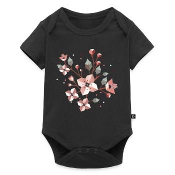 Branche de fleur de cerisier élégante - Splendeur printanière délicate - Body à manches courtes Premium Bébé - noir - Devant