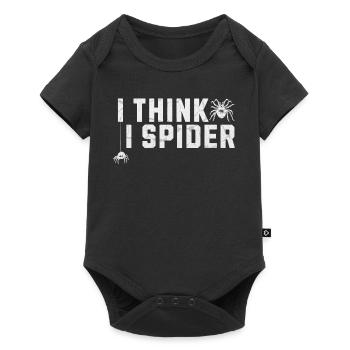 I Think I Spider Denglisch Spinnen Illustration - Baby Premium Kurzarmbody - Schwarz - Vorne