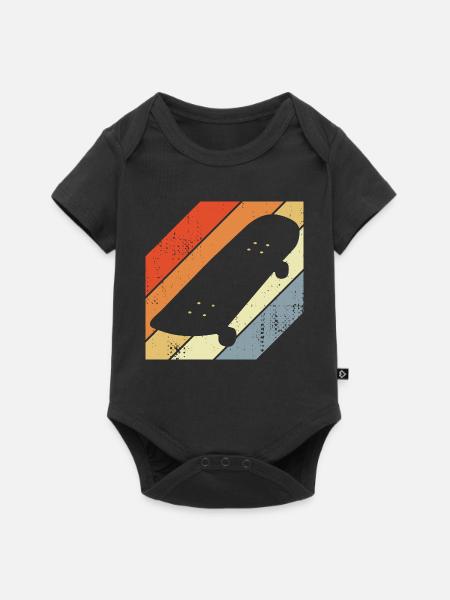 Skateboard Skizze - Baby Premium Kurzarmbody - Schwarz