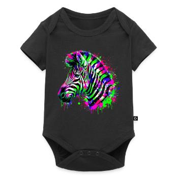 Zebra - Baby Premium Kurzarmbody - Schwarz - Vorne