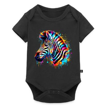 Zebra - Baby Premium Kurzarmbody - Schwarz - Vorne