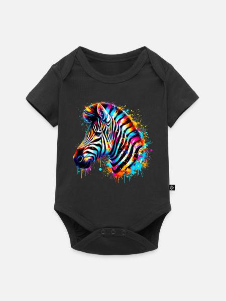 Zebra - Baby Premium Kurzarmbody - Schwarz