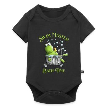 Swim Master Bath Time Wellness Frosch Badewanne - Baby Premium Kurzarmbody - Schwarz - Vorne