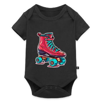 Graphique patins à roulettes - Body à manches courtes Premium Bébé - noir - Devant