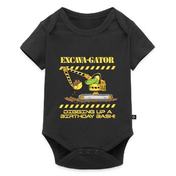 Excavatrice de chantier crocodile disant jeu de mots - Body à manches courtes Premium Bébé - noir - Devant