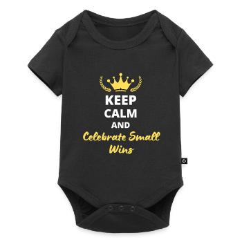 Keep Calm and Celebrate small wins - Body à manches courtes Premium Bébé - noir - Devant