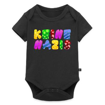 AfD stoppen gegen rechts Demokratie Vielfalt links - Baby Premium Kurzarmbody - Schwarz - Vorne