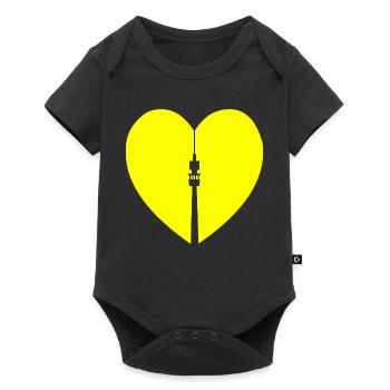 Dortmund mit Herz, Florianturm und Herz Design - Baby Premium Kurzarmbody - Schwarz - Vorne