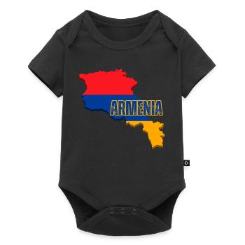 Drapeau de l’Arménie, Carte du drapeau de l’Arménie, Drapeau de l’Arménie - Body à manches courtes Premium Bébé - noir - Devant