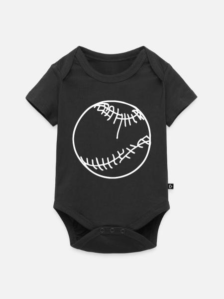 Baseball Ball Skizze - Baby Premium Kurzarmbody - Schwarz
