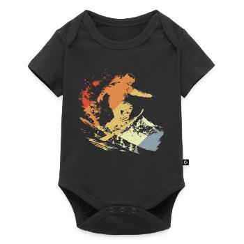 Snowboarder Graphique Vintage - Body à manches courtes Premium Bébé - noir - Devant