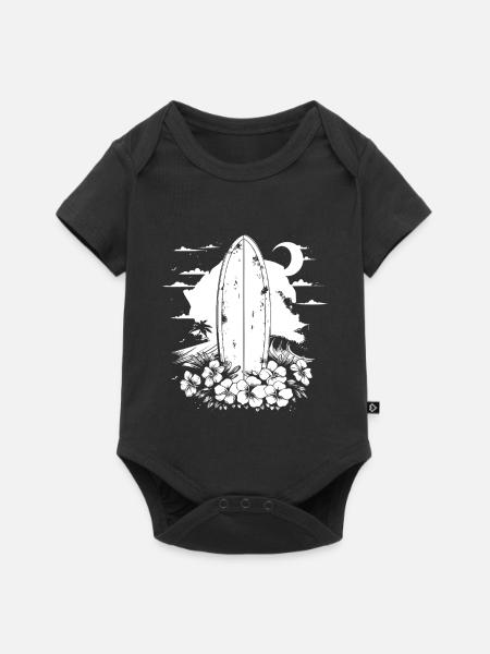 Surfbrett - Baby Premium Kurzarmbody - Schwarz