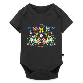 La magie du printemps comme motif printanier coloré - Body à manches courtes Premium Bébé - noir - Devant