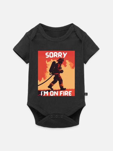 Feuerwehrmann in Brand - Baby Premium Kurzarmbody - Schwarz