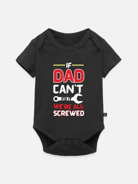 Papa Flick-Humor-Tee - Baby Premium Kurzarmbody - Schwarz