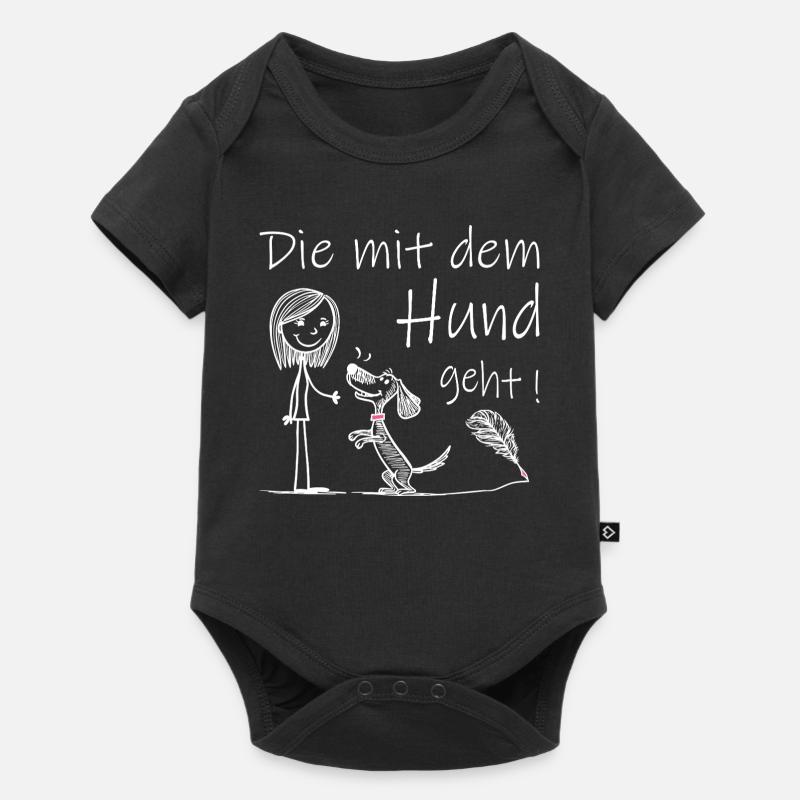 Qui va avec le chien ! - Body à manches courtes Premium Bébé - noir