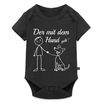 Who goes with the dog! - Baby Premium short-sleeve bodysuit - black - Front