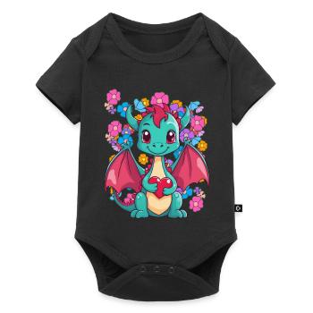 Dragon Spring Heart Dragon Nature Child Baby Kids - Baby Premium short-sleeve bodysuit - black - Front
