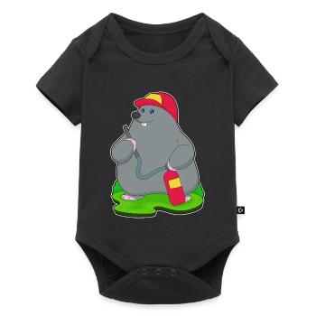 Mole Firefighter Fire Extinguisher - Baby Premium short-sleeve bodysuit - black - Front