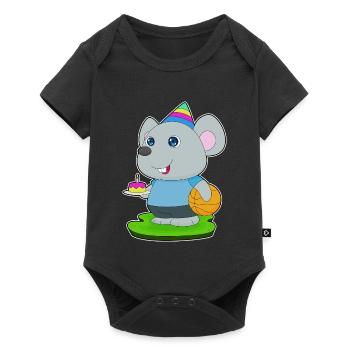 Mouse Birthday Basketball - Baby Premium short-sleeve bodysuit - black - Front