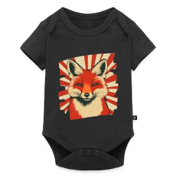 Fuchs Retro - Baby Premium Kurzarmbody - Schwarz - Vorne