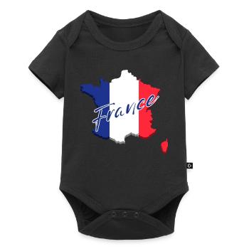 Drapeau de la France, fierté française - Body à manches courtes Premium Bébé - noir - Devant