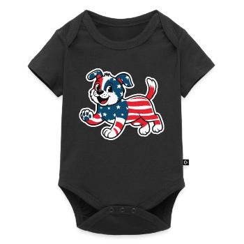 Chien aux couleurs du drapeau américain 2026 - Body à manches courtes Premium Bébé - noir - Devant