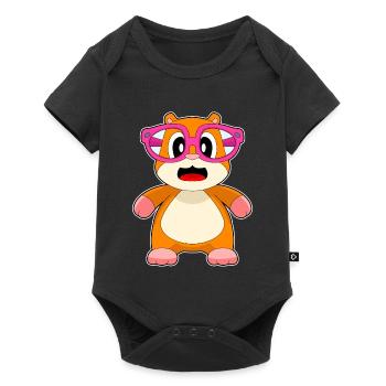 Lunettes de hamster - Body à manches courtes Premium Bébé - noir - Devant