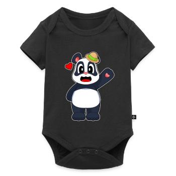 Panda Hut - Baby Premium Kurzarmbody - Schwarz - Vorne